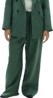 MANGO Musgo Linen Drawstring Pants