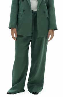 MANGO Musgo Linen Drawstring Pants