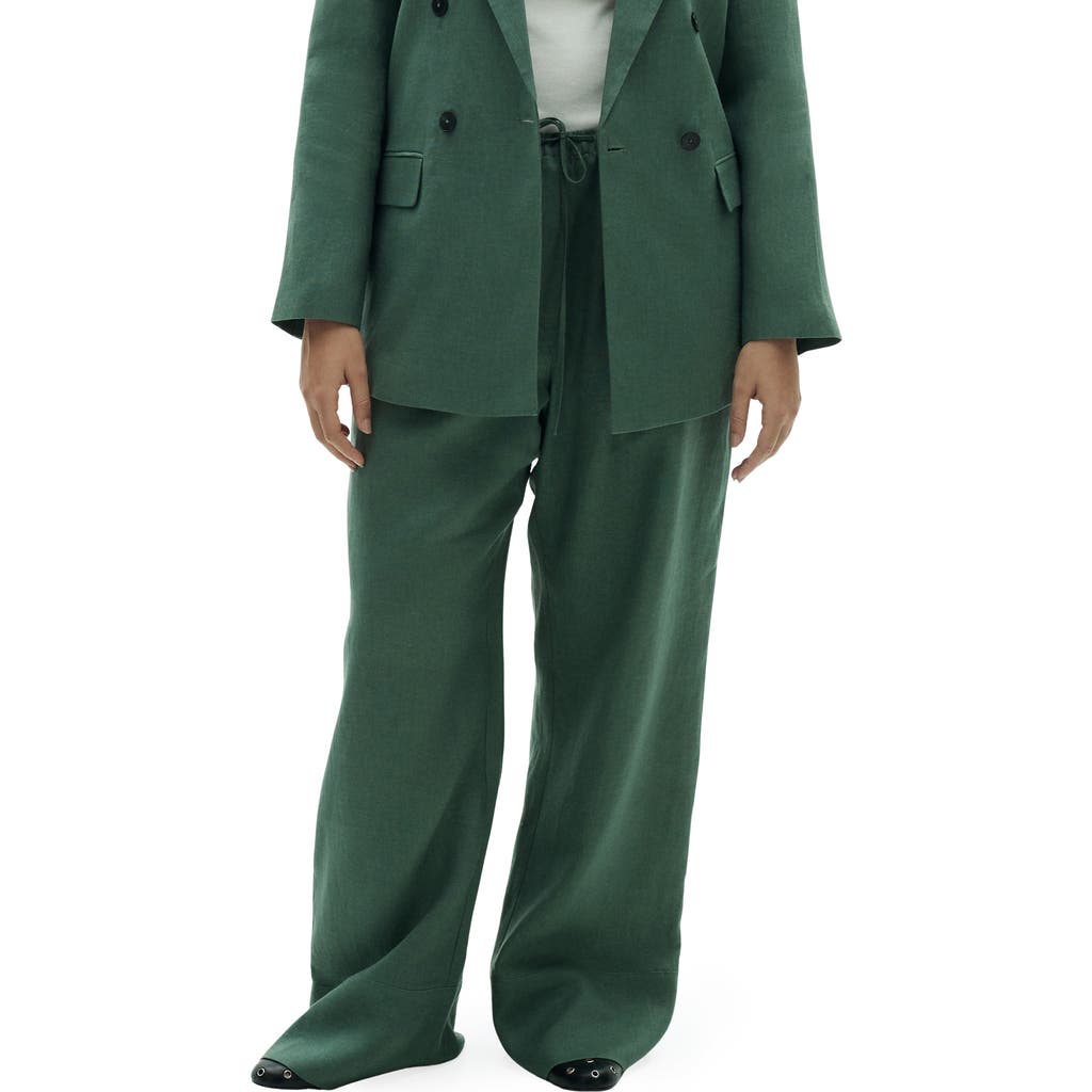 MANGO MANGO MUSGO LINEN DRAWSTRING PANTS