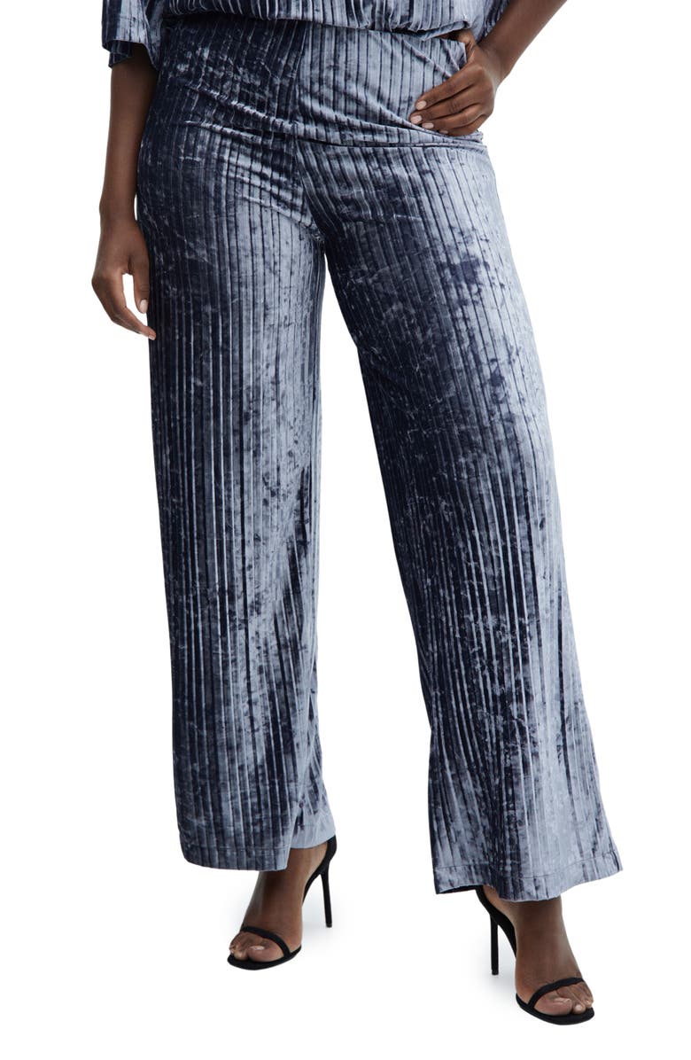 MANGO Velvet Straight Leg Pants, Alternate, color, 
