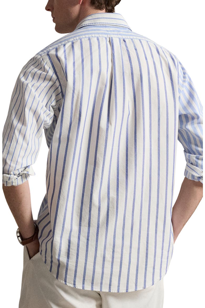 Classic Fit Stripe Cotton Blend Button-Down Shirt, Alternate, color, NAUTICAL FUNSHIRT