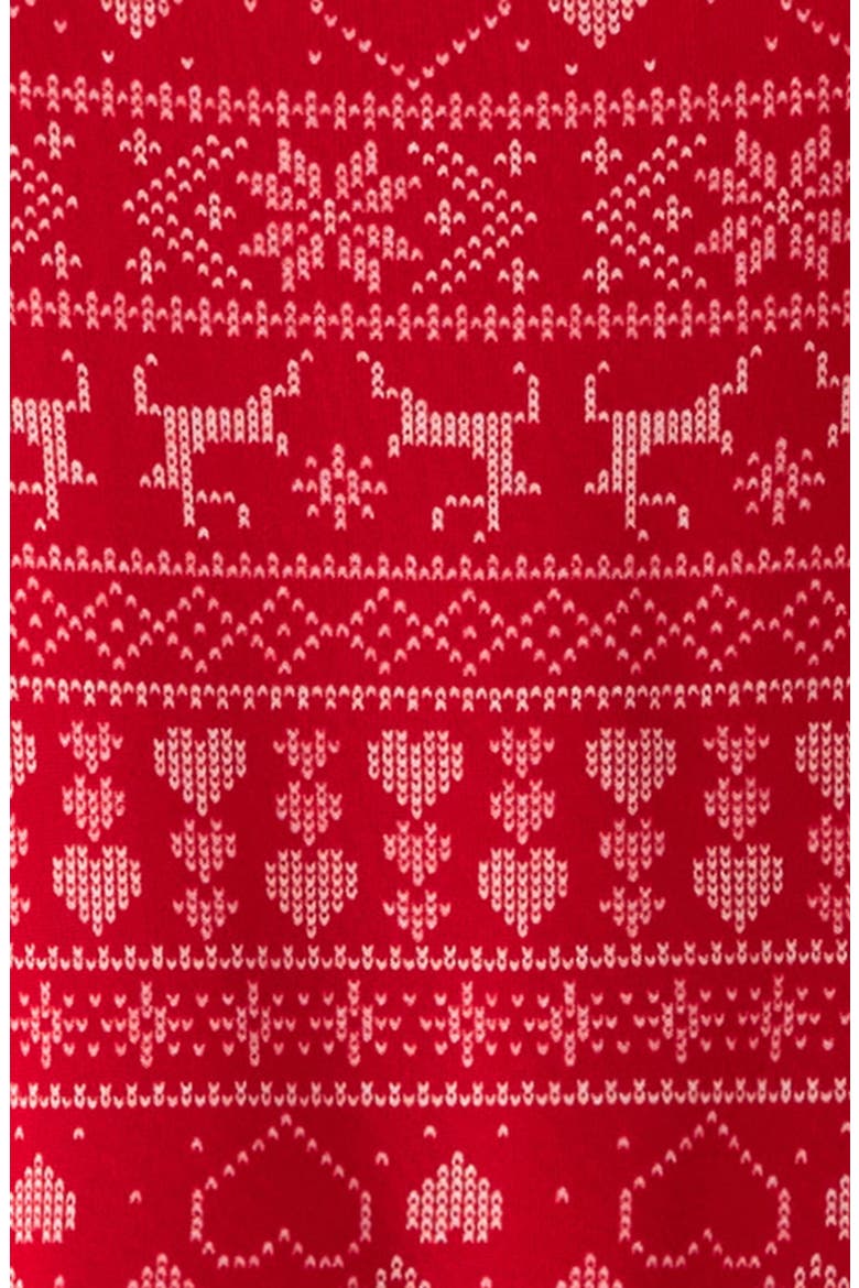 Kids' Brushed Jersey Pajamas, Alternate, color, RED PINK FESTIVE FAIRSLE