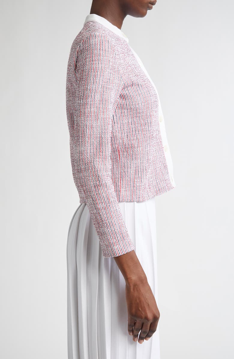 Thom Browne Stripe Tweed Cardigan, Alternate, color, 