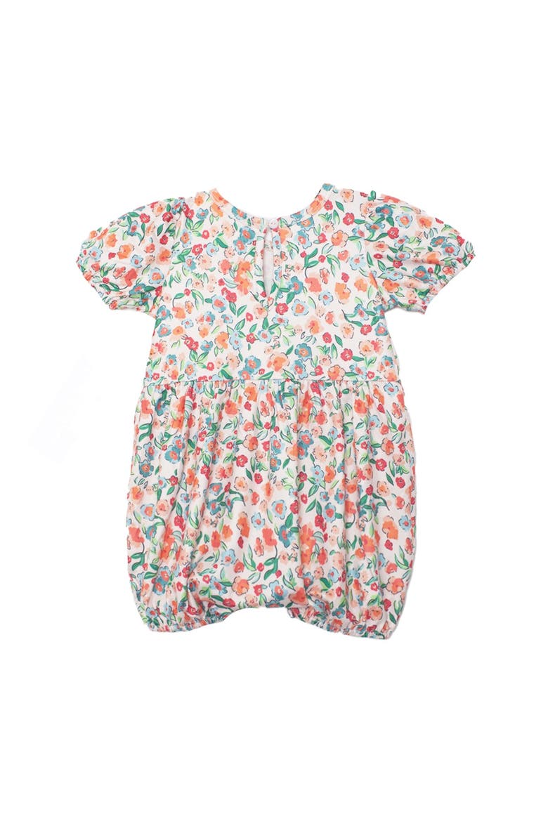 Mabel + Honey Florentine Short Gathered Sleeve Romper, Alternate, color, Orange