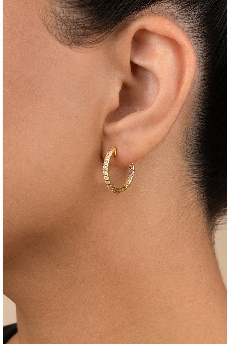 Constance Cubic Zirconia Inside Out Hoop Earrings, Alternate, color, GOLD