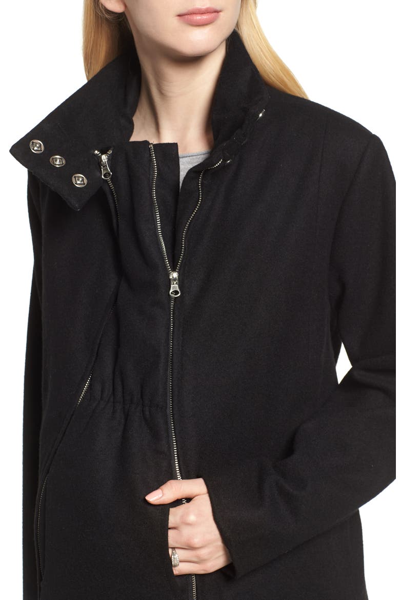 Convertible 3-in-1 Maternity/Nursing Coat, Alternate, color, BLACK