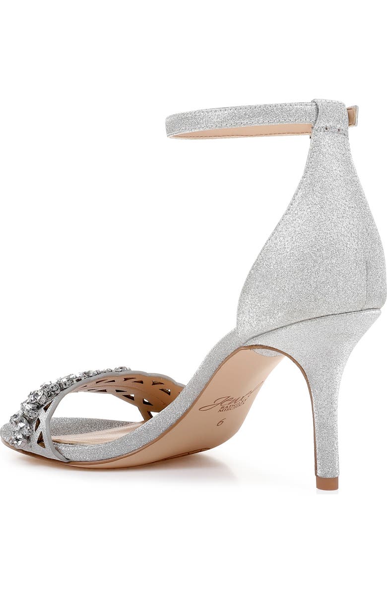 Jewel Badgley Mischka Kirsten Embellished Laser Cut Ankle Strap Sandal, Alternate, color,
