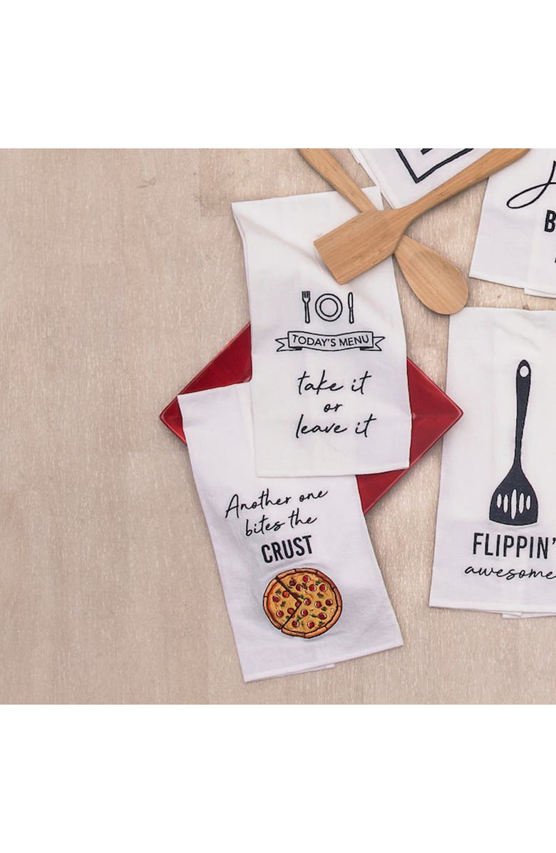 C&F Home Bites The Crust Kitchen and Bathroom Embroidered Hand Towel, Alternate, color, Yellow