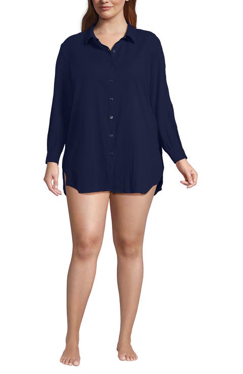 New Button-Up Shirt Cover-Up Dress