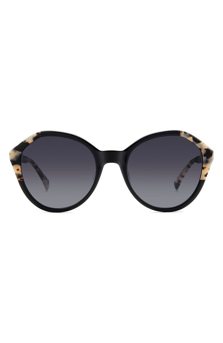 Kate Spade New York jezebel 54mm gradient round sunglasses, Main, color, Black/ Grey Shaded
