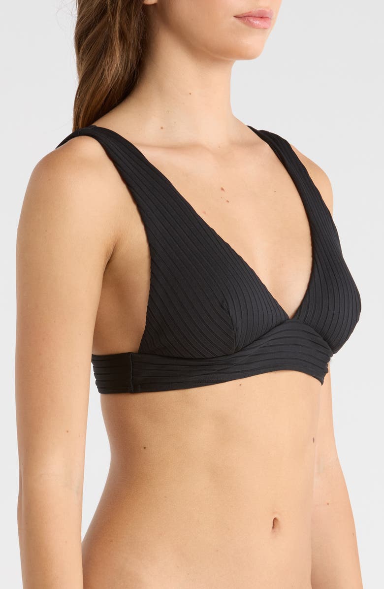 Rip Curl Premium Surf Rib Bikini Top, Alternate, color, Black
