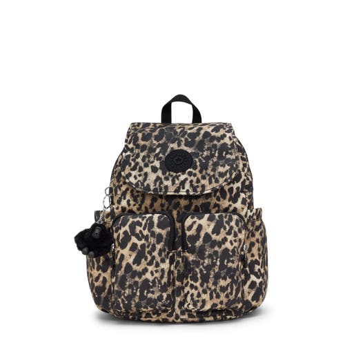 Kipling City Pocket Small Printed Backpack in Wild Leopard at Nordstrom