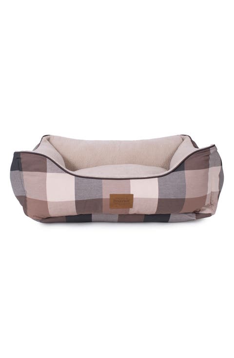 Block Plaid Kuddler Dog Bed
