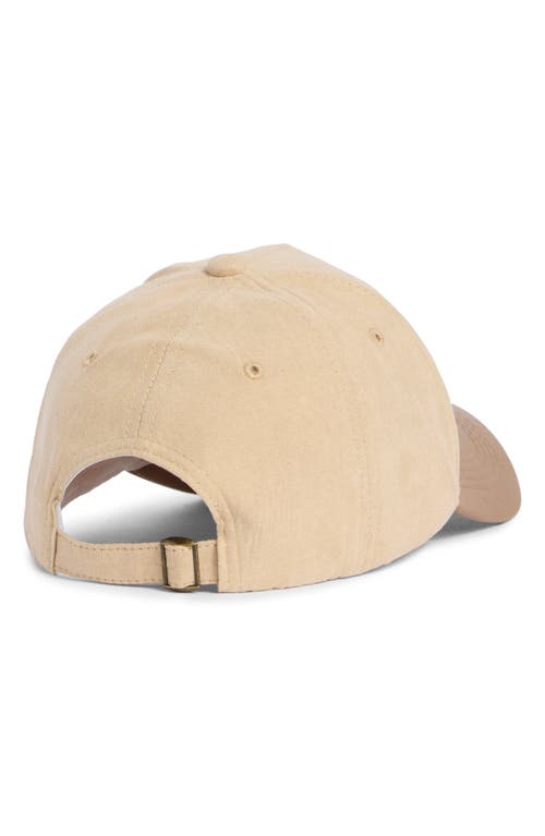 Vince Camuto Faux Leather & Faux Suede Baseball Cap In Neutral