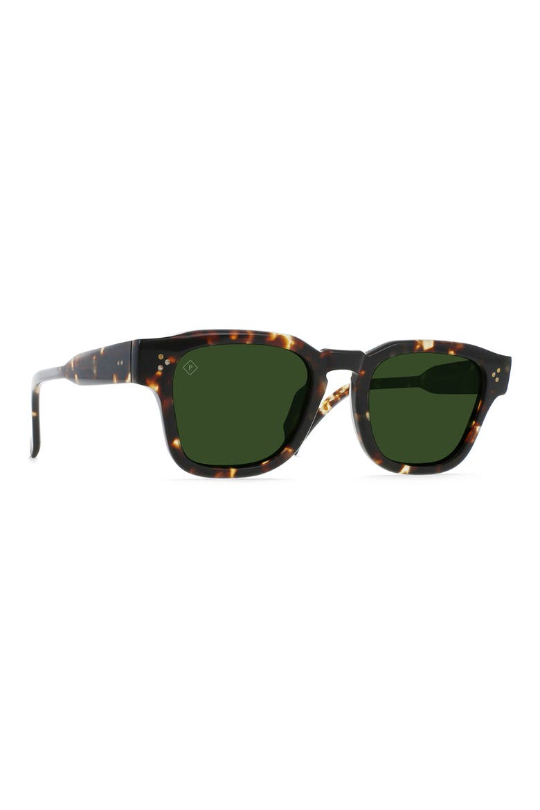 Rece 51mm Polarized Square Sunglasses, Alternate, color, BRINDLE TORTOISE / GREEN POLAR