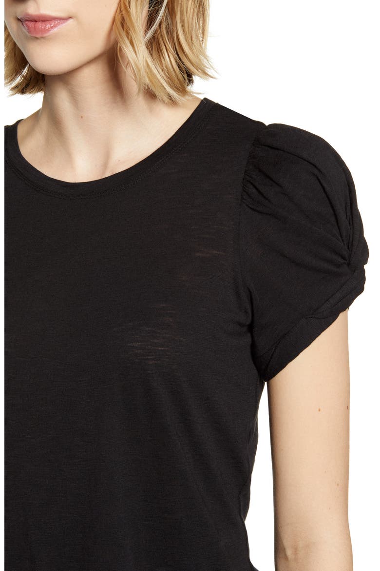Puff Sleeve Top, Alternate, color, RICH BLACK