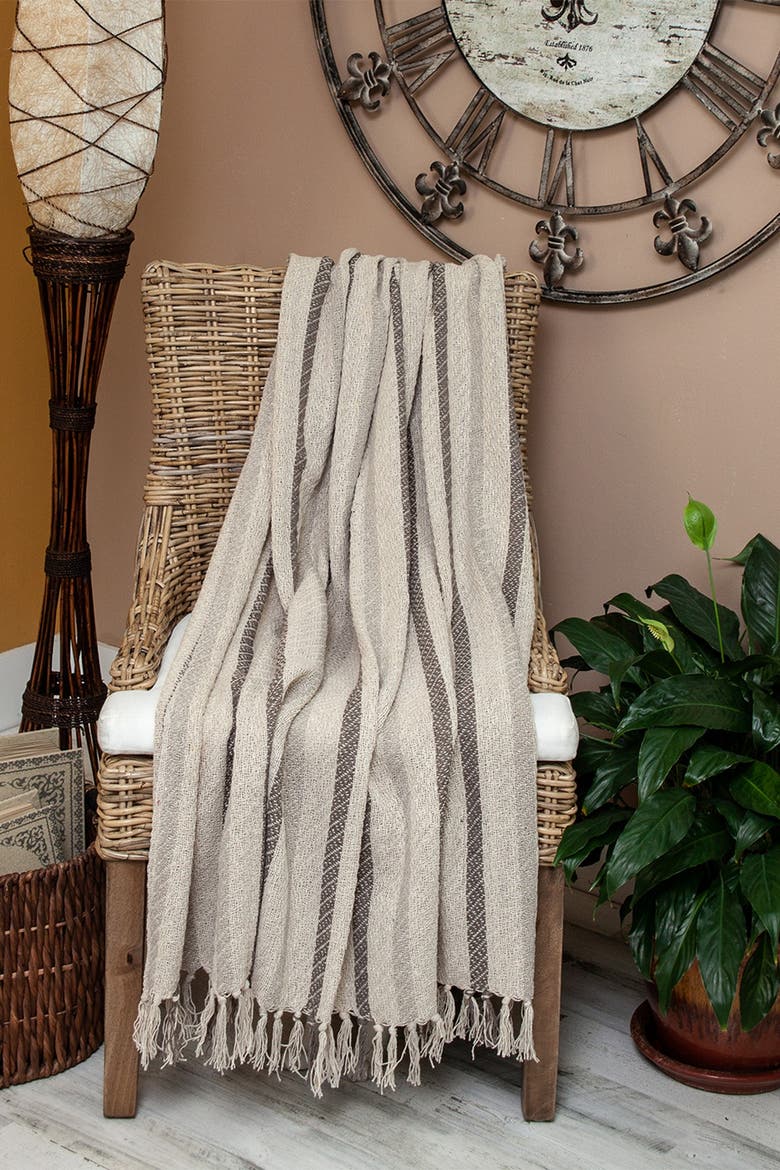 Robby Transitional Beige 52" x 67" Woven Handloom Throw, Alternate, color, BEIGE