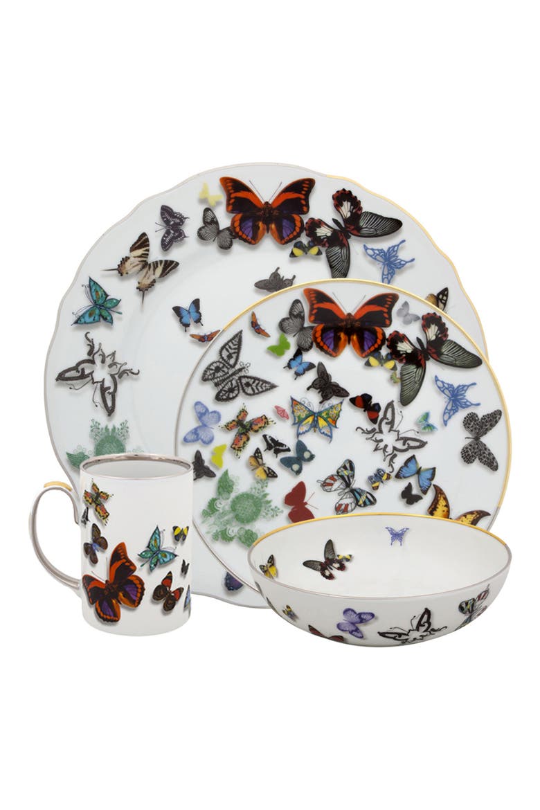 Butterfly Parade 4-Piece Place Setting, Main, color, WHITE