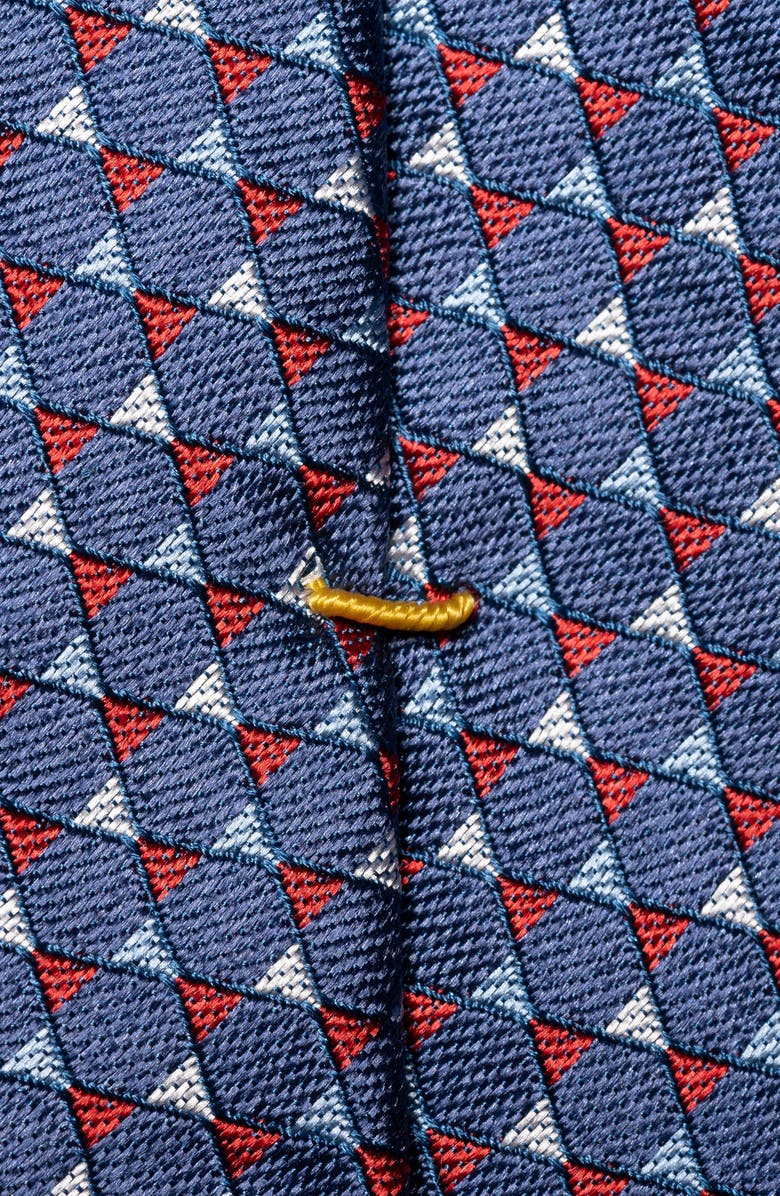 Eton Triangles Silk Tie, Alternate, color, Navy