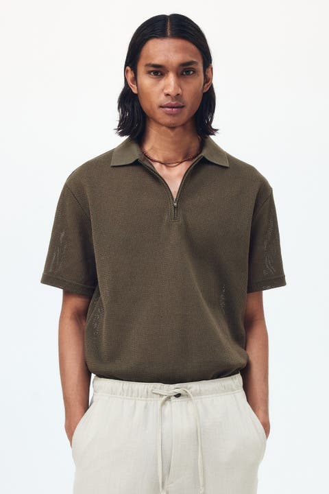 Regular Fit Hole-knit Polo Shirt