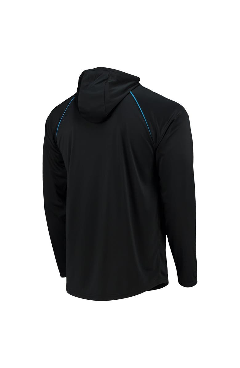 STARTER Men's Starter Black Carolina Panthers Raglan Long Sleeve Hoodie T-Shirt, Alternate, color, Black