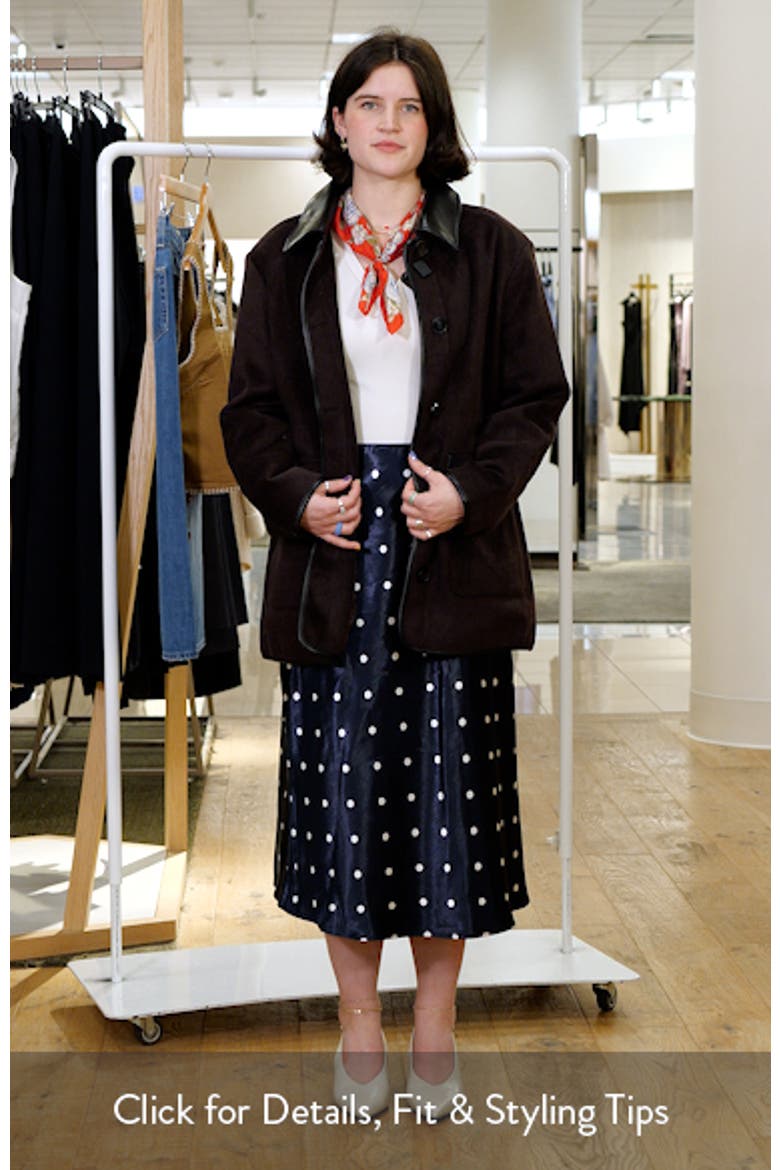 Button Front Coat with Faux Leather Trim video