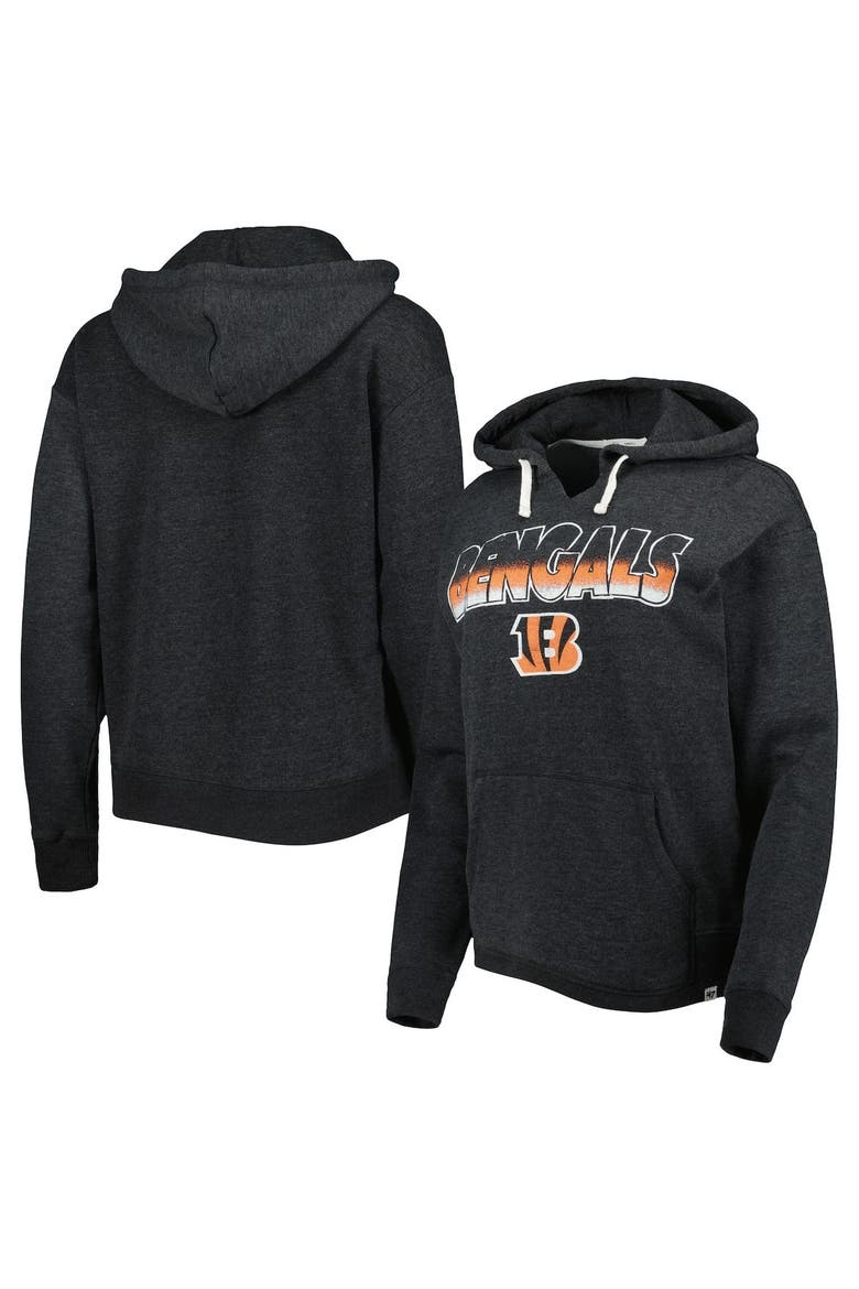 Women's '47 Black Cincinnati Bengals Color Rise Kennedy Pullover Hoodie, Main, color, Black