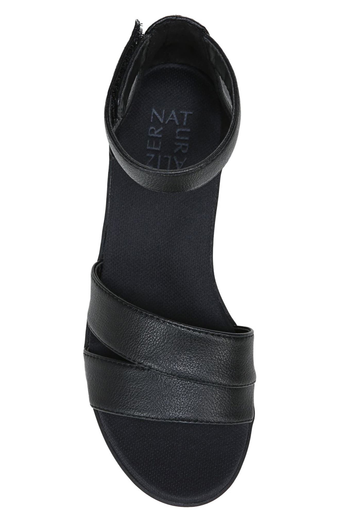 Naturalizer Theron Strappy Faux Leather Wedge Sandal, Alternate, color, 