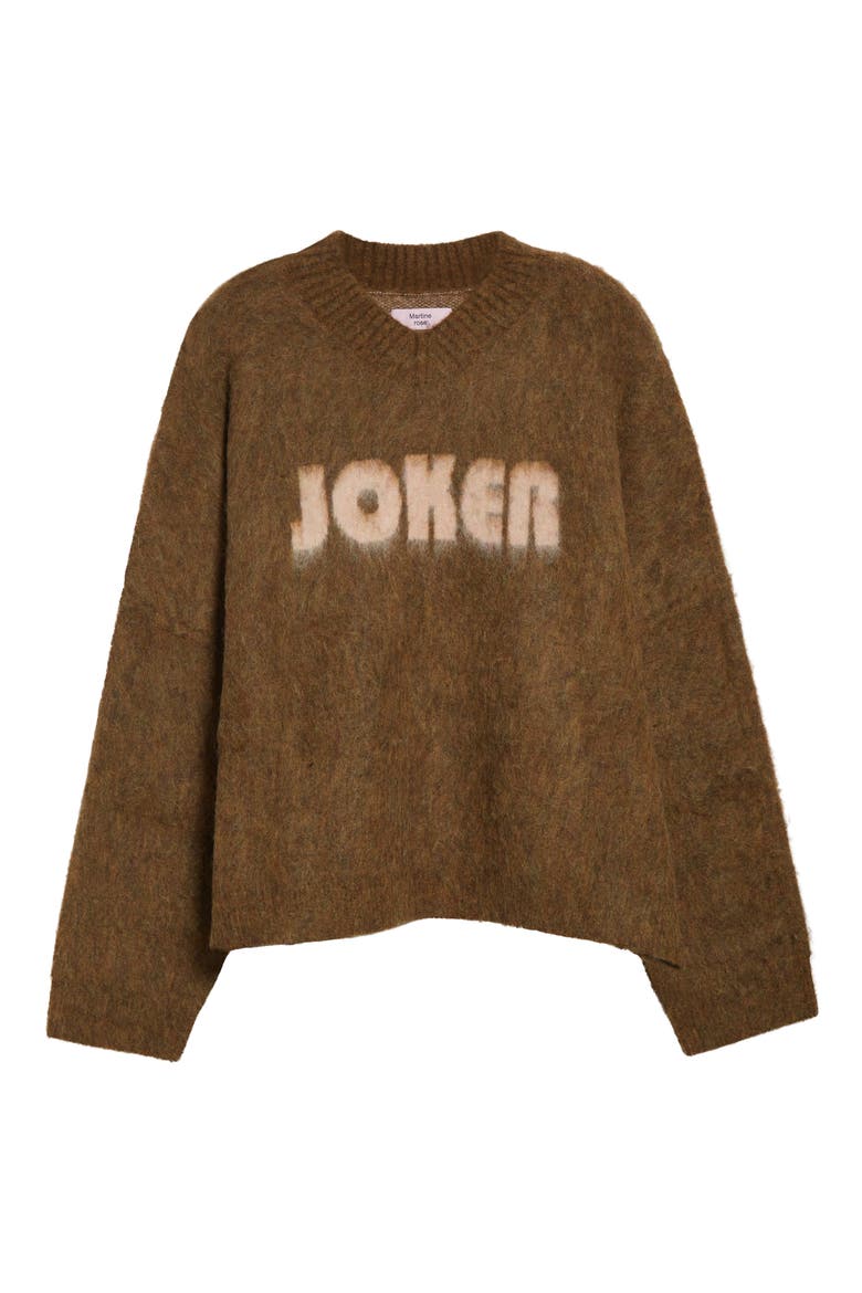 Joker Alpaca & Merino Wool Blend V-Neck Sweater, Alternate, color, BROWN