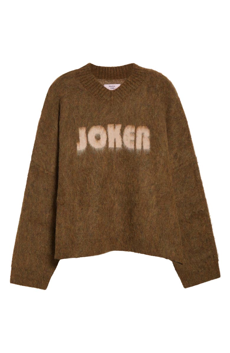 Martine Rose Joker Alpaca & Merino Wool Blend V-Neck Sweater, Alternate, color, Brown