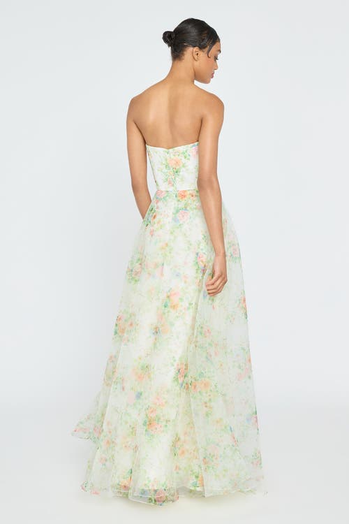 Theia Tanya Organza A-line Gown In Green
