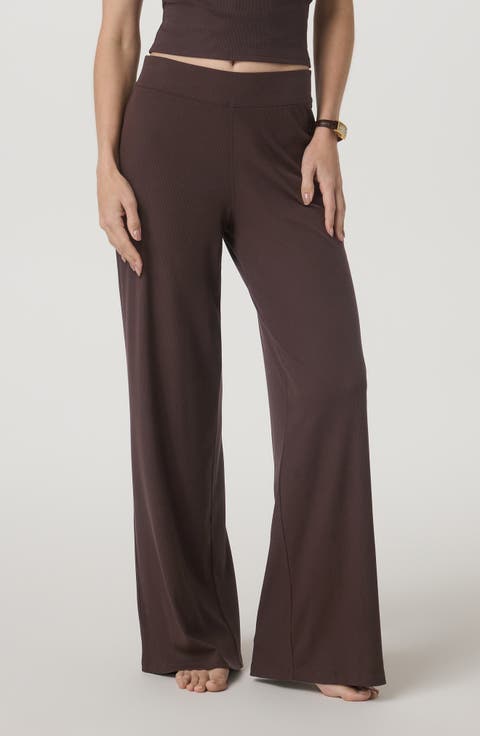 Pose Rib Wide Leg Sweatpants