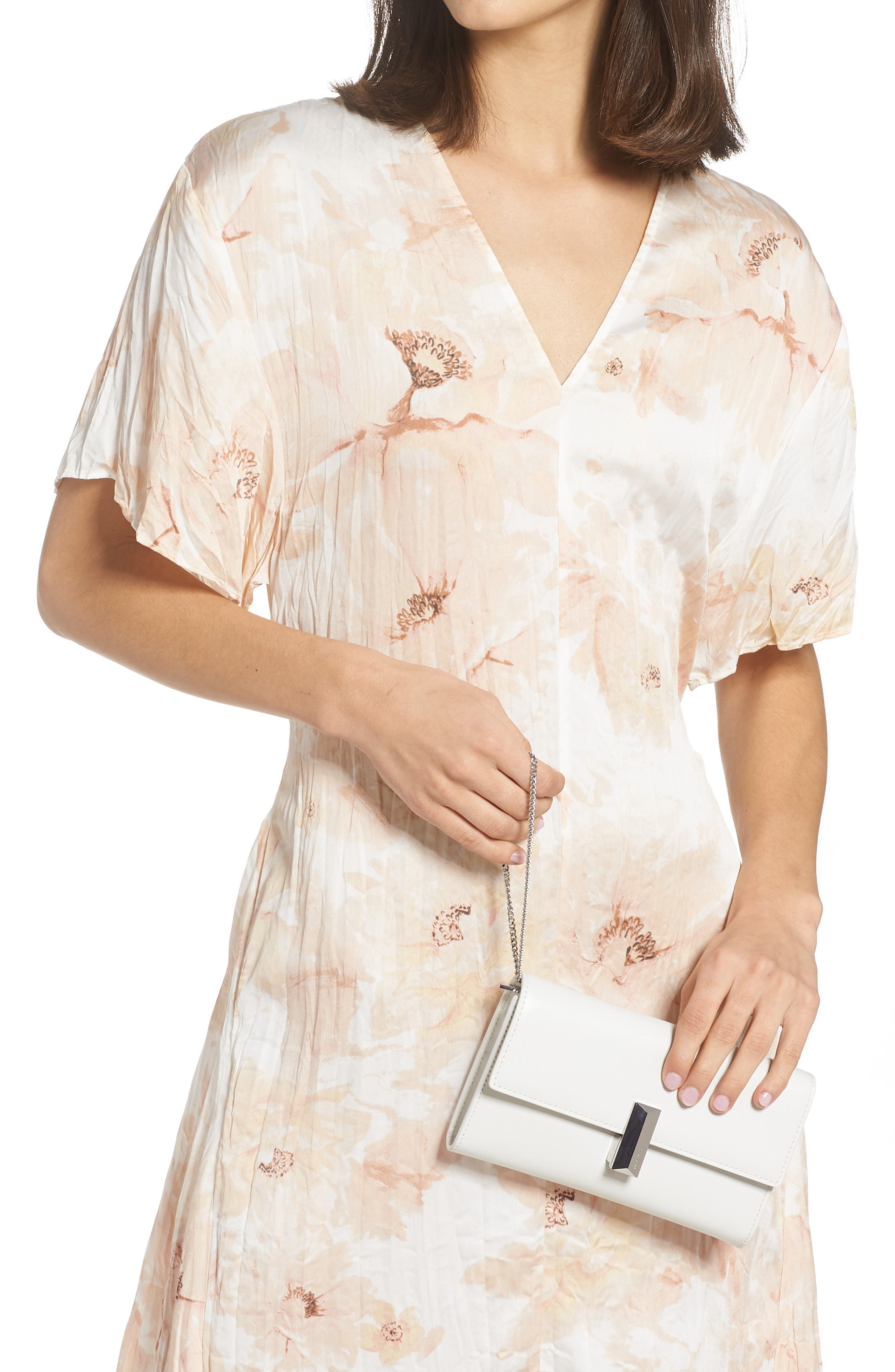 BOSS Mini Nathalie Leather Wristlet Clutch, Alternate, color, 