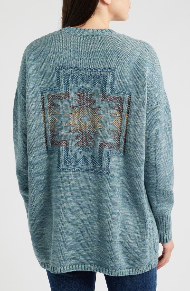 Pendleton Sierra Springs Open Front Cardigan, Alternate, color, Sea Blue Mix