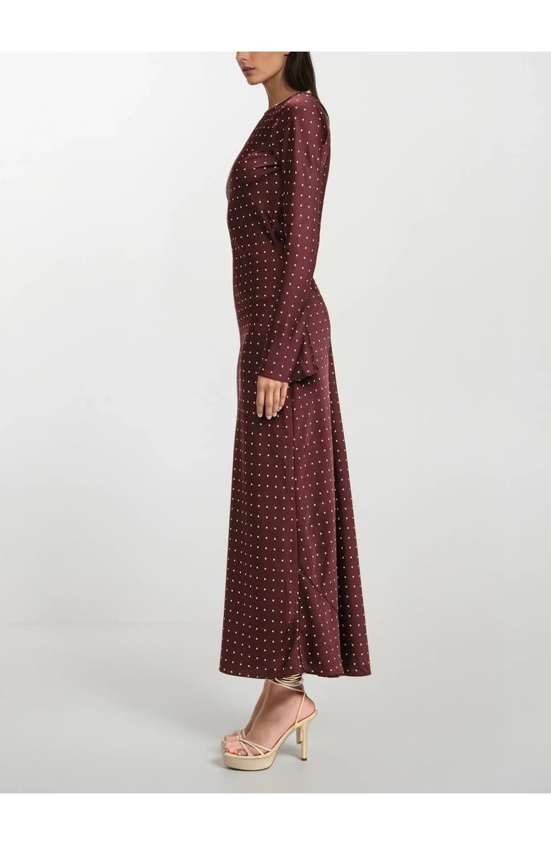 Sisterly Adele Polka-Dot Gown, Alternate, color, Burgundy