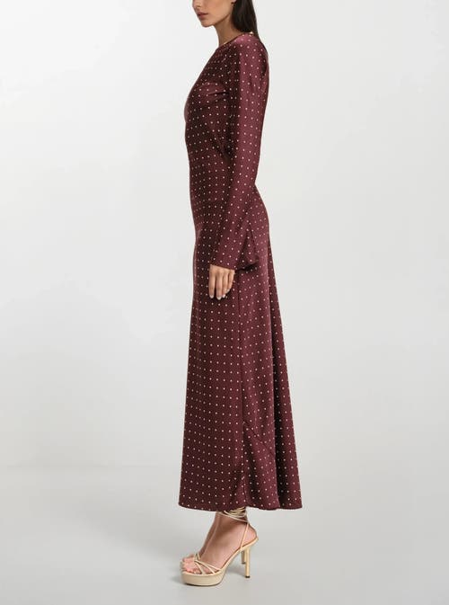 Sisterly Adele Polka-dot Gown In Burgundy