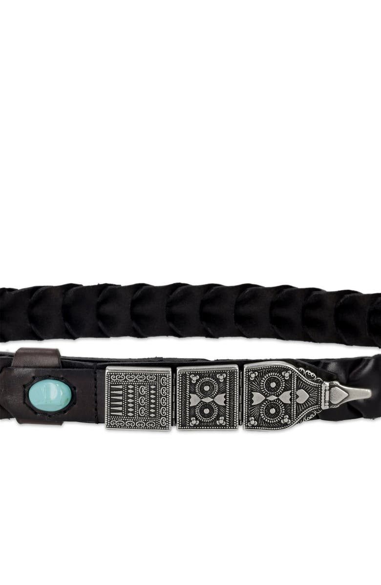 Fortela Tess Woven Leather Belt, Alternate, color, Black