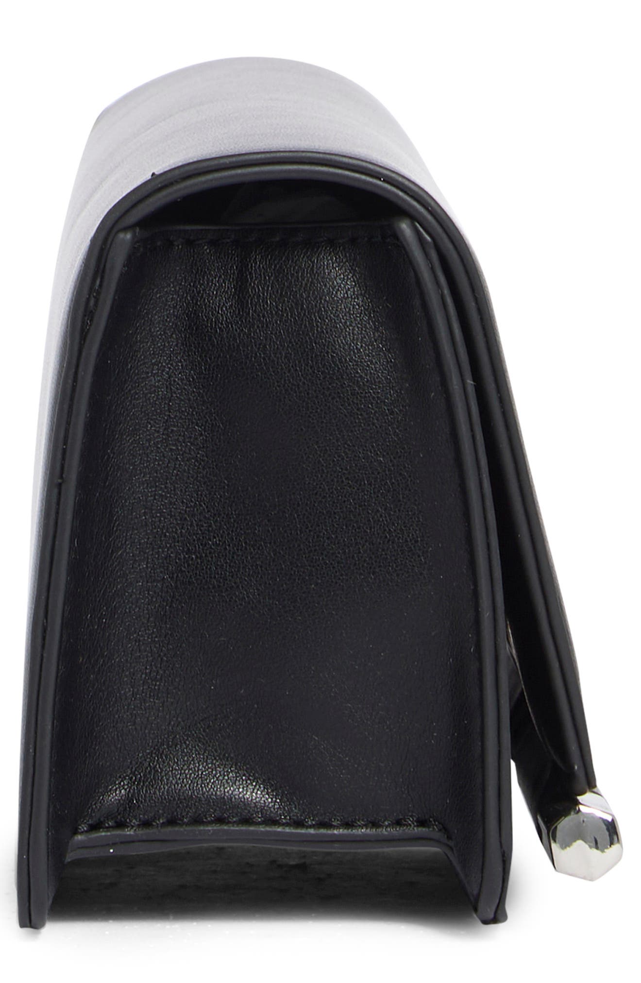 BCBG Bar Hardware Faux Leather Clutch, Alternate, color, Black
