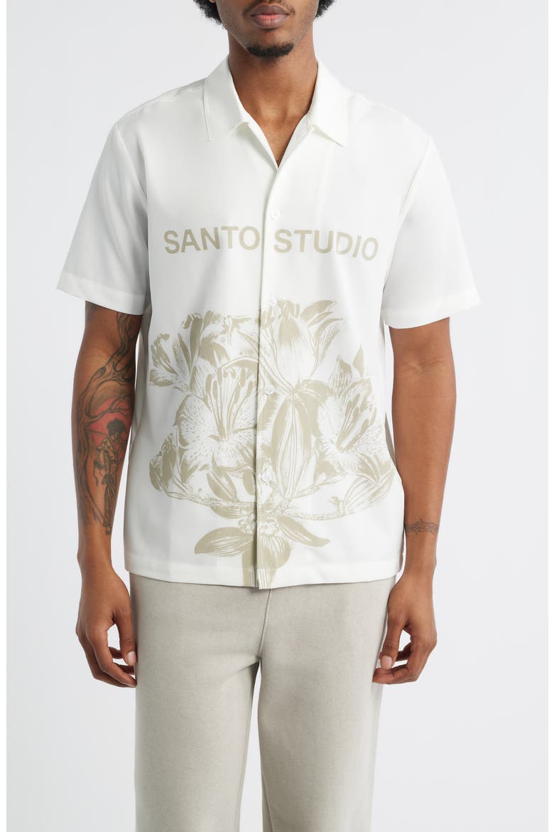 Jett Lawrence Edition - White Flower Button-Up Shirt, Main, color, WHITE