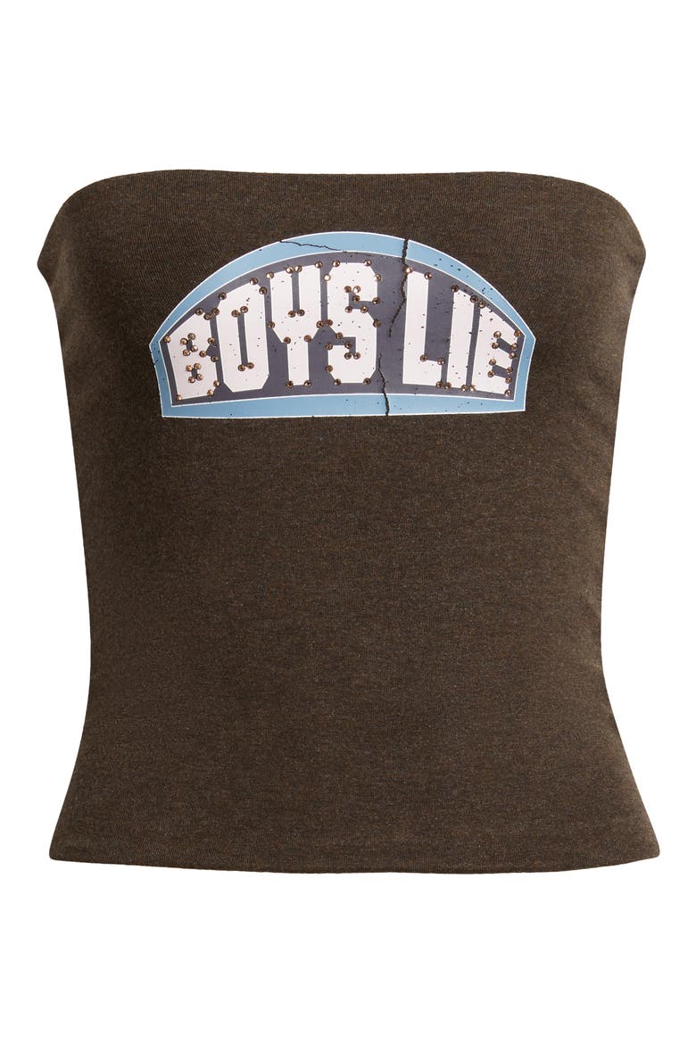 Let Love Guide My Way Rhinestone Tube Top, Alternate, color, BROWN