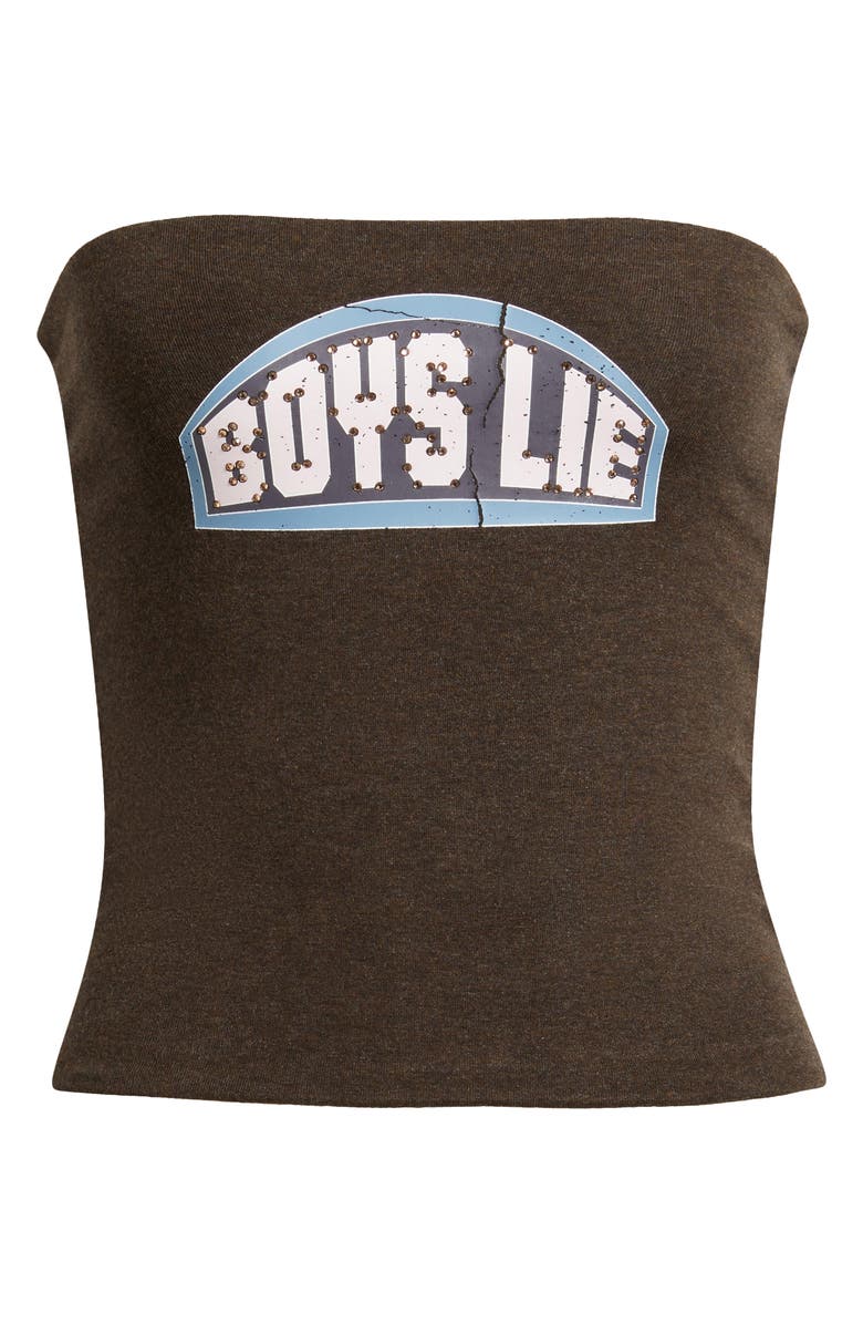 BOYS LIE Let Love Guide My Way Rhinestone Tube Top, Alternate, color, Brown