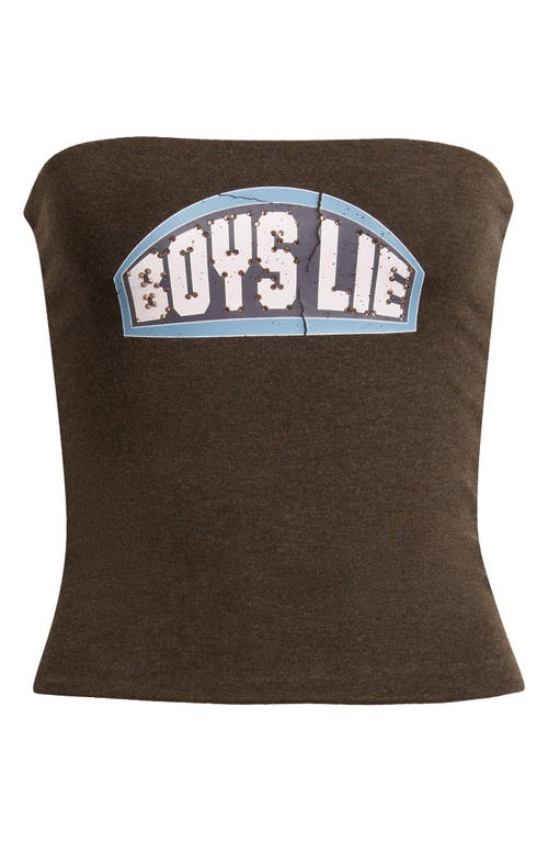 Boys Lie Let Love Guide My Way Rhinestone Tube Top In Brown