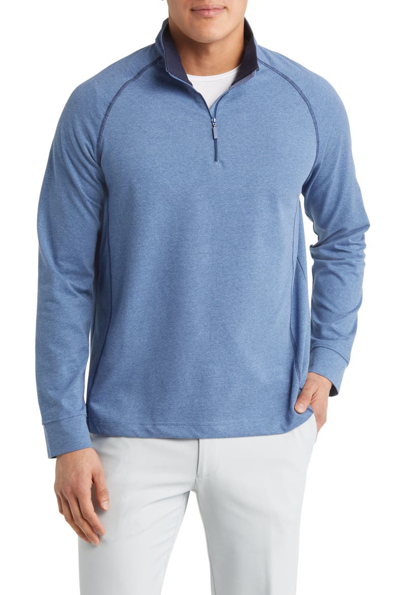 XC4® Quarter Zip Piqué Performance Golf Pullover, Main, color, BLUE