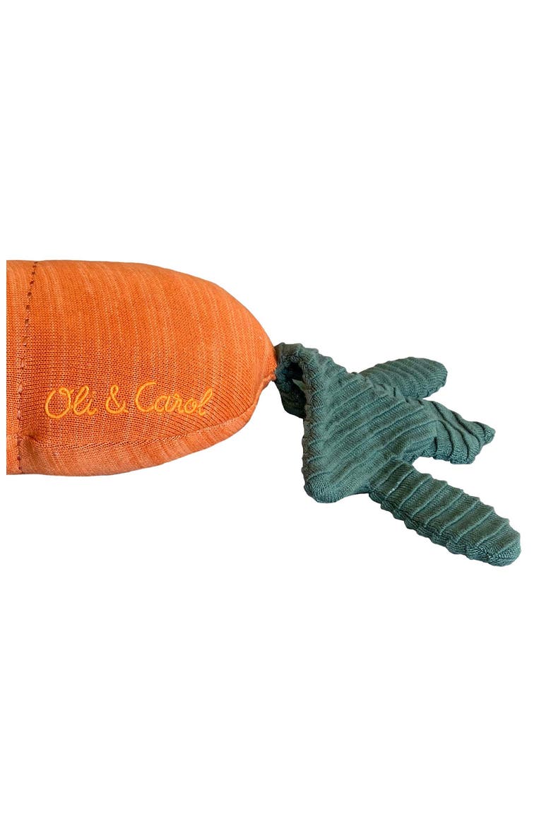 Cathy the Carrot Knit Accent Pillow, Alternate, color, DARK GREEN ORANGE SALMON