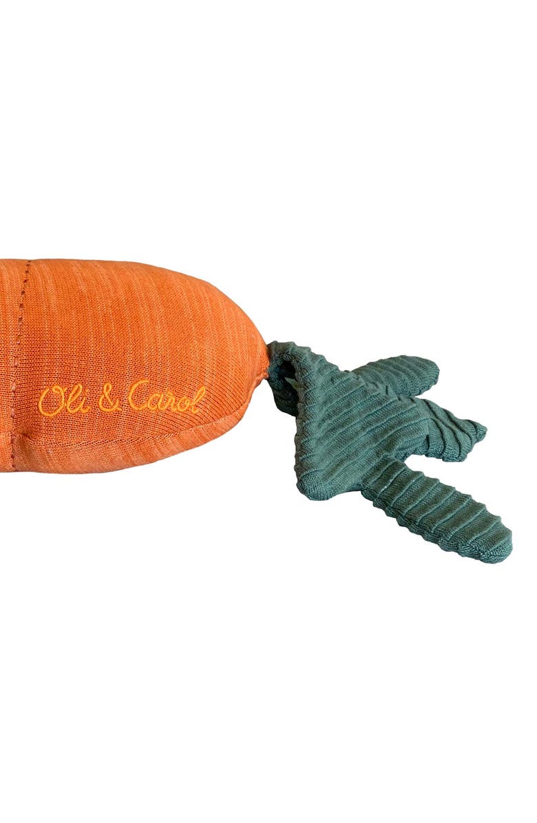 Lorena Canals Cathy the Carrot Knit Accent Pillow, Alternate, color, Dark Green Orange Salmon