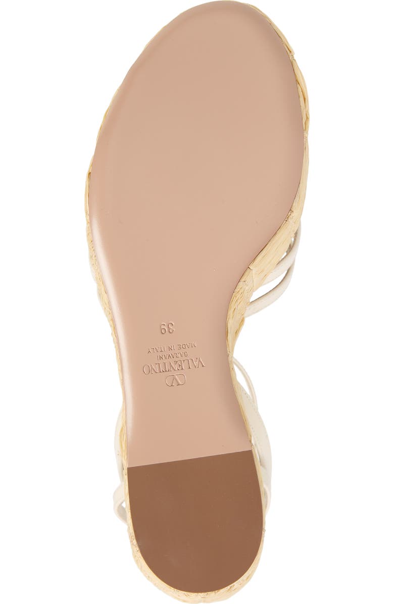Valentino Garavani Raflower Platform Wedge Sandal, Alternate, color, Light Ivory/ Naturale