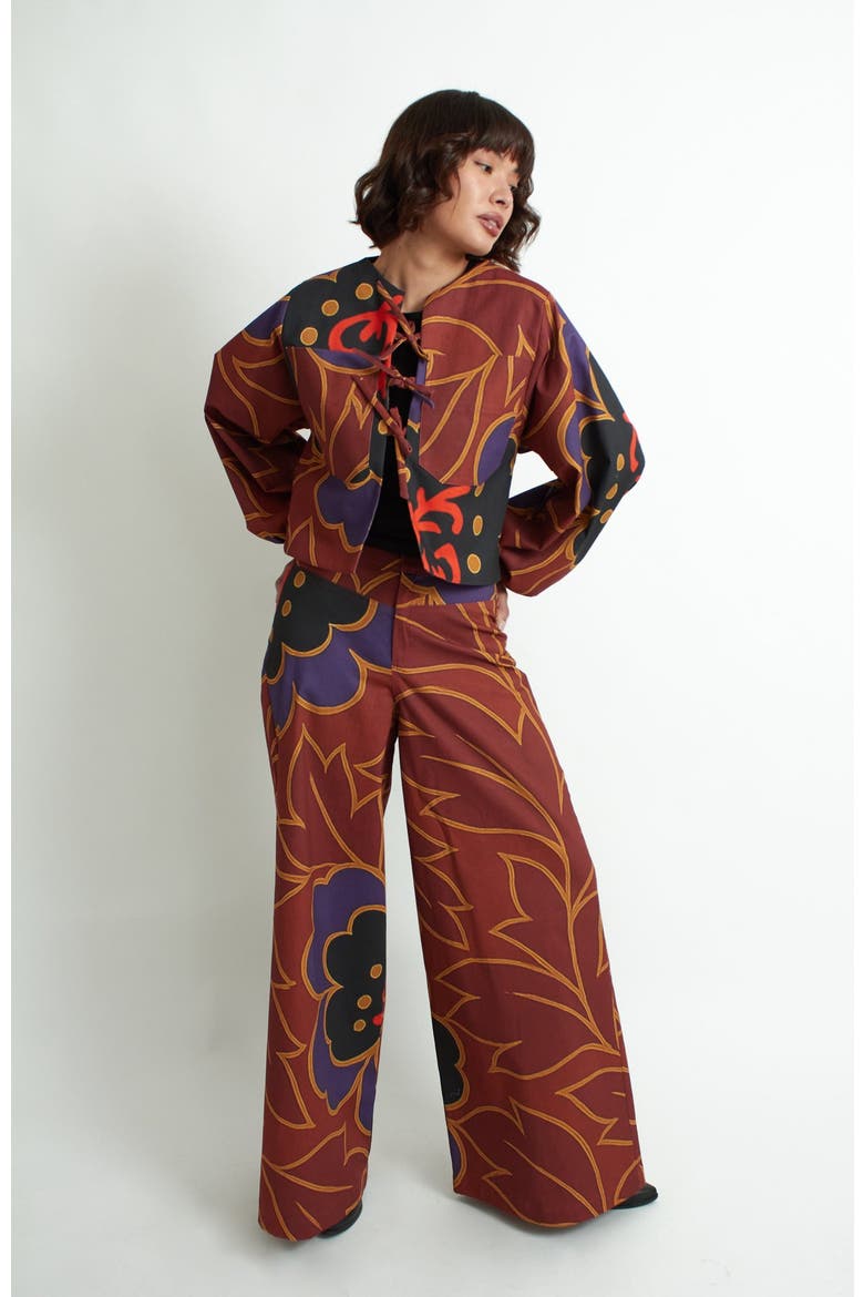 Coco Pant, Alternate, color, Green garden / brown floral