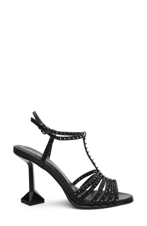 Ash Desire Studded T-strap Sandal In Black