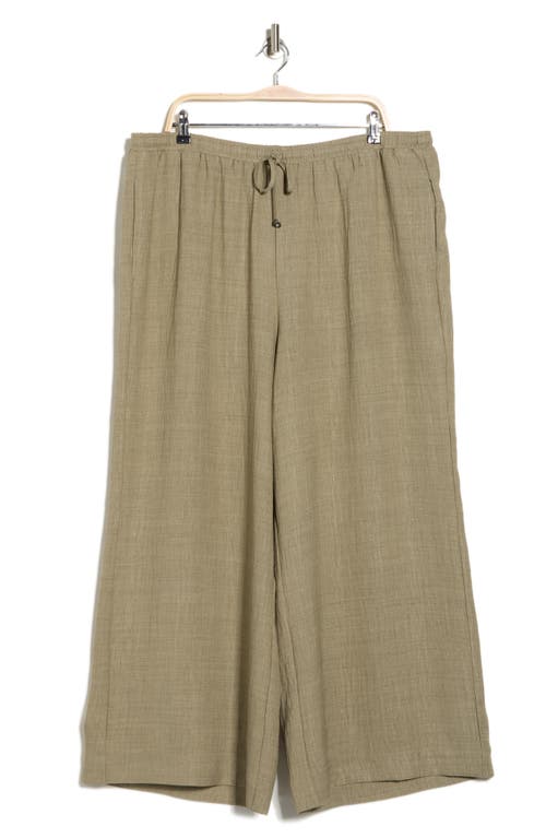 Max Studio Wied Leg Drawstring Pants In Green