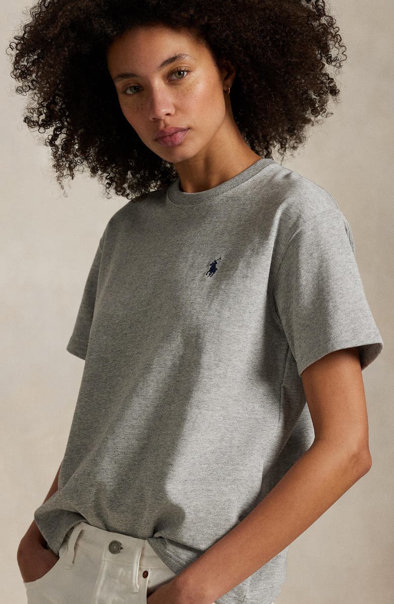 Polo Ralph Lauren Relaxed Cotton T-Shirt, Alternate, color, Cobblestone Heather